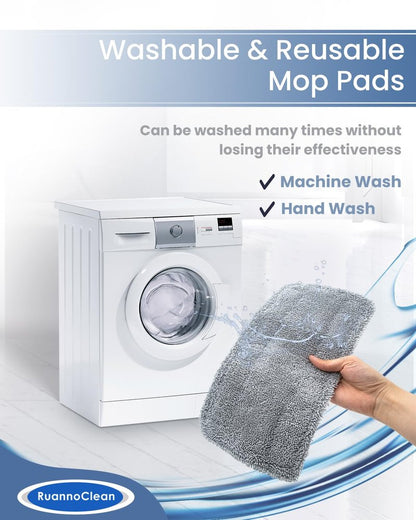 RuannoClean Steam Mop Pads Compatible with GorFanty Steam Mop GF-6610B & GF-6610, Replacement Mop Pads Compatible With Neugo NE033 NE033M Series Steam Mop, Washable & Reusable Microfiber Cloth -4 Pack