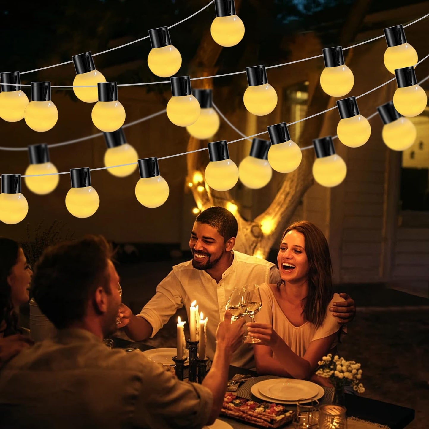 Globe String Lights Indoor Battery Operated & USB Powered, 6.8Ft 10 LED Edison Bulb String Lights with Timer, Outdoor Patio Light String for Marquee Letters Numbers Patio Backyard Camping Party Decor