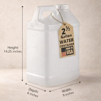 kitchentoolz 2.5 Gallon Water Jug – Water Container Heavy-Duty HDPE Carboy for Automotive Used Oil Container & Liquid Storage – 10 Liter Water Jugs with Secure Lid – Made in USA