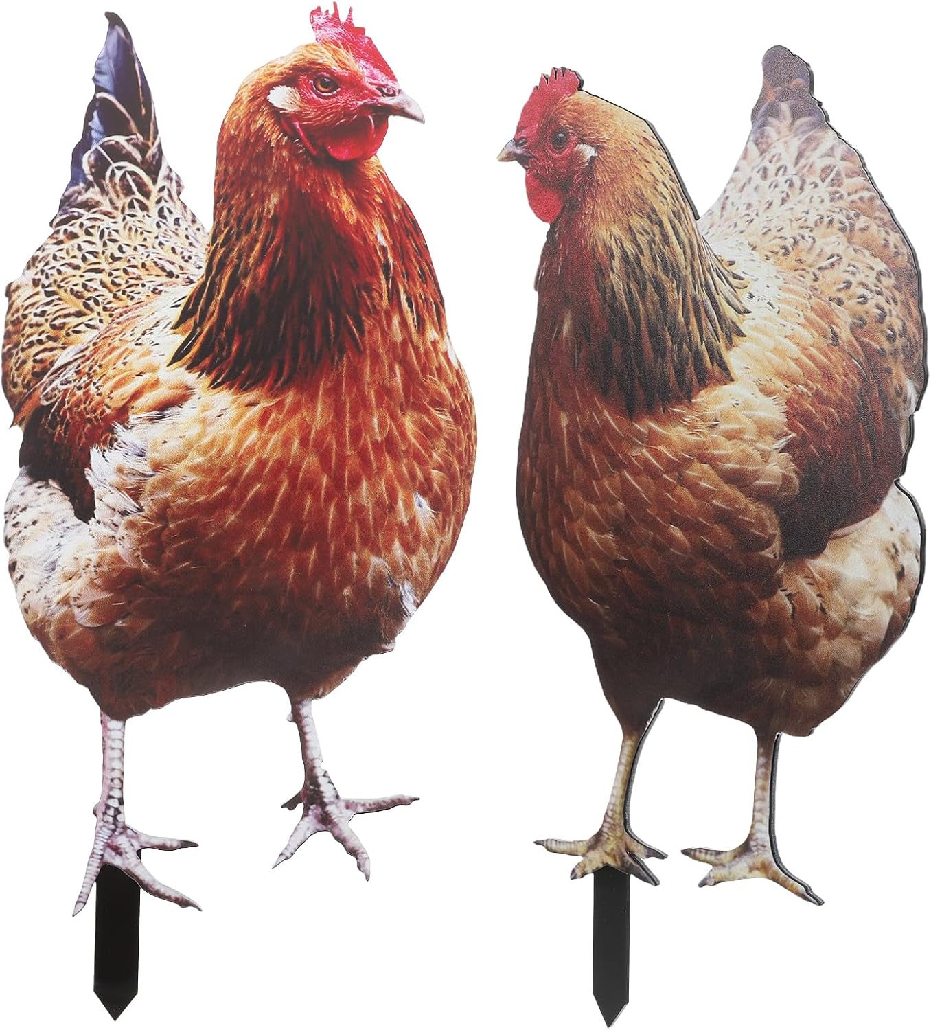 2Pcs Happyyami Acrylic Chicken Yard Art - Decorative Hen Lawn Stakes for Garden Decoration, Outdoor Decor for Patio
