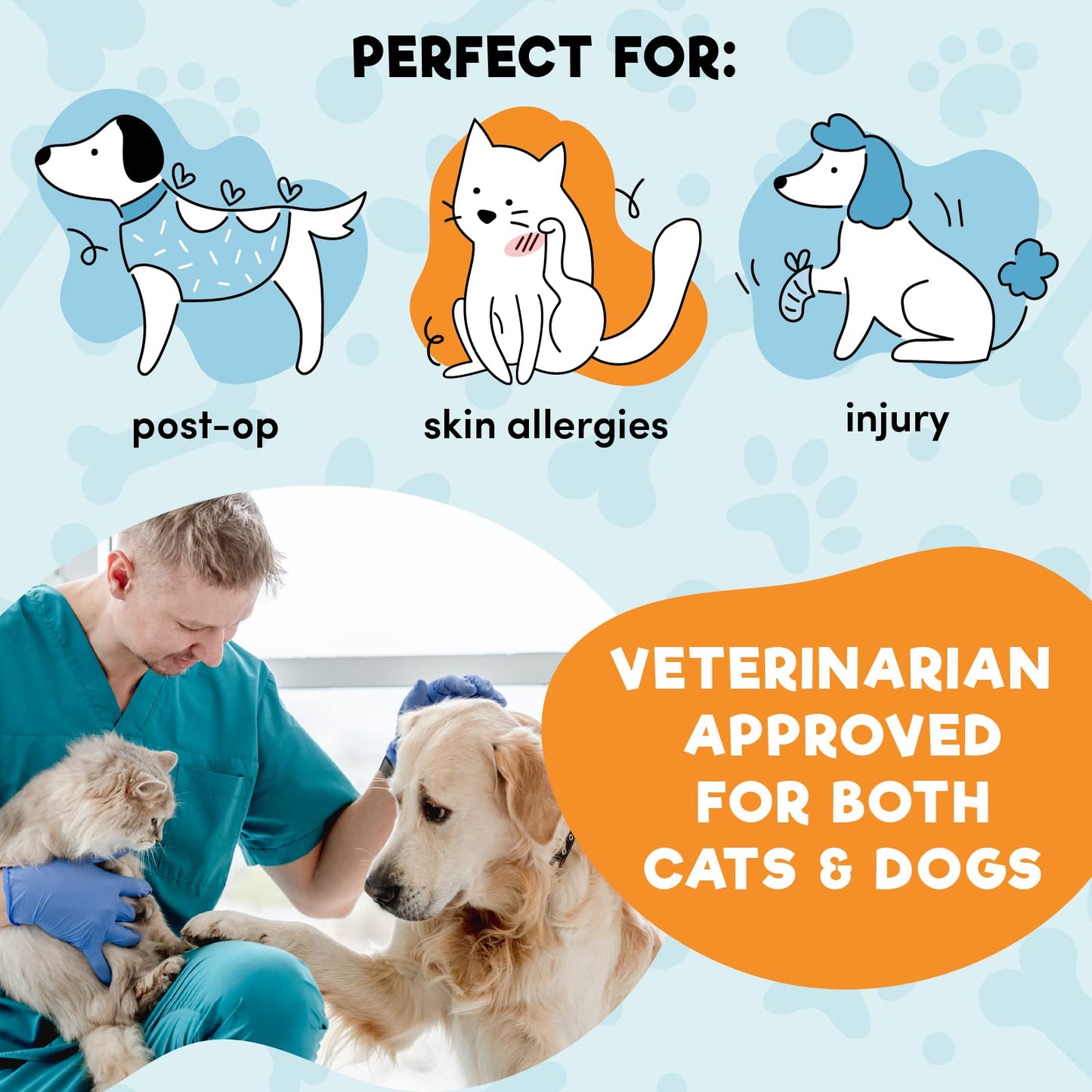 BENCMATE Inflatable Dog Cone Collar Alternative, Soft Dog Cone for Small Medium Large Dogs and Cats, Neck Recovery ECollar Donut Collar After Surgery (X-Small，Blue)