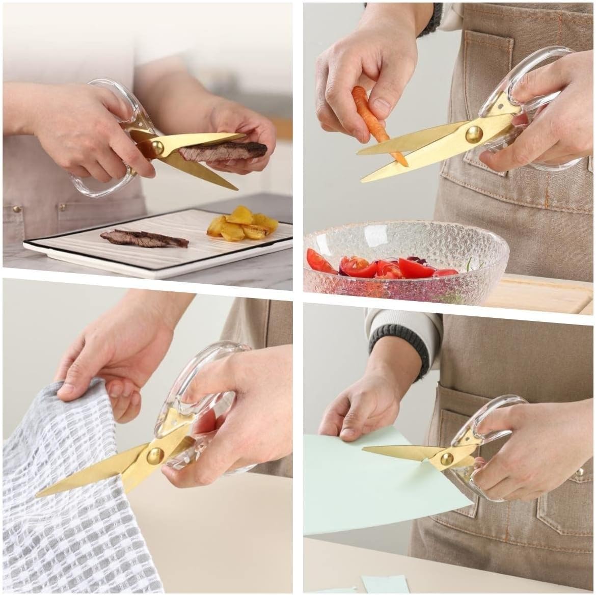 ARCHIKING 8.0 inch Kitchen Shears Scissors - Stainless Steel Utility Scissors for Meat and Poultry, Dishwasher Safe