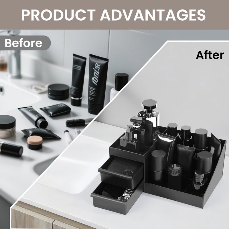 YIOJOYD Mens Cologne Organizer, Bathroom Organizer, Perfume Tray, Perfume Stand, Dresser Organizer, Room Decor for Men, Dad Gifts, Gifts for Men