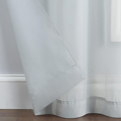 Pairs to Go Victoria Voile Modern Sheer Rod Pocket Window Curtains for Living Room (2 Panels), Grey