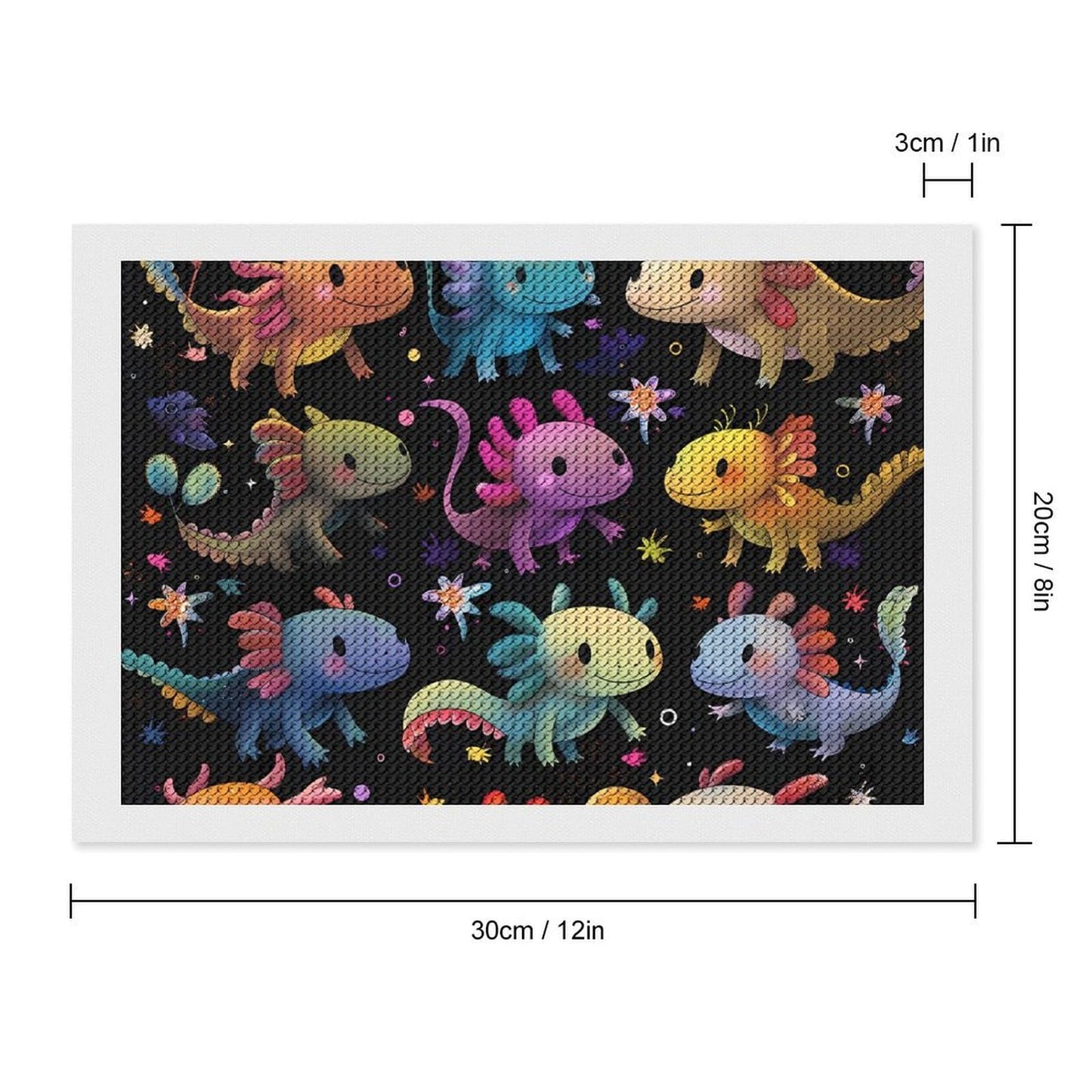Nestaura Axolotls Diamond Painting Kit,5D DIY Diamond Art with Round Diamonds for Home Wall Decor and Gifts 8" inch x12 inch