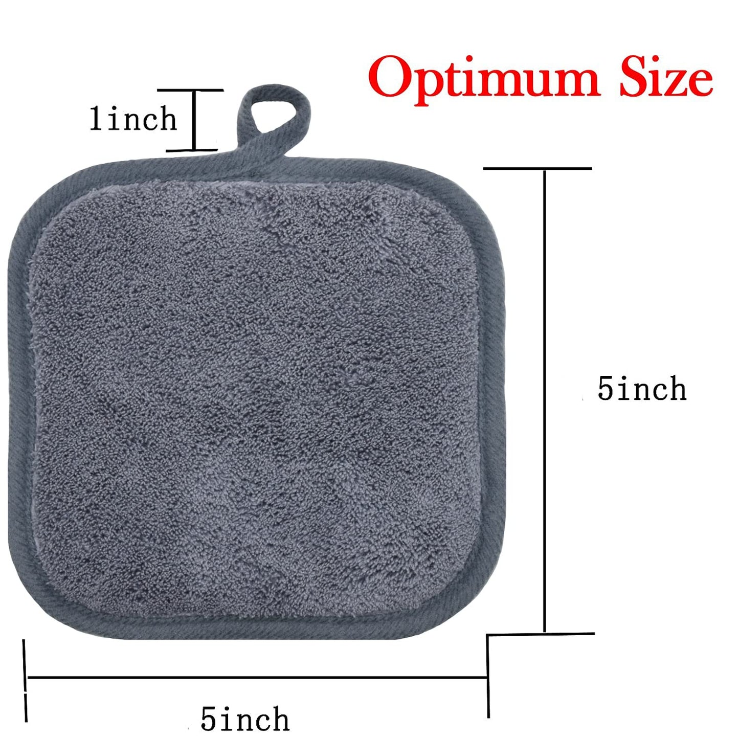 BloomSesame Makeup Remover Cloths for Face, Eye, Lips - Reusable Makeup Remover Pads Soft Microfiber Facial Cleansing Cloths 5 x 5 inch 6 Pack (Gray)