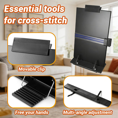 Cross Stitch Supplies,Cross Stitch Pattern Holder and Knitting Pattern Holder, Magnet Board with 4 Magnets Holders for Knitting,Multi-Function