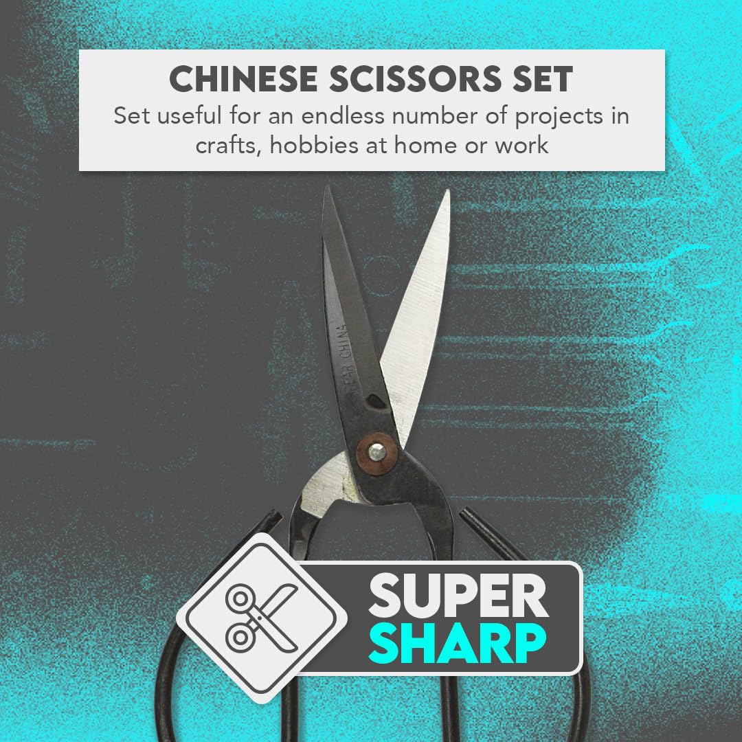 SE Chinese Scissors with Super Sharp Edges Suitable for Embroidery, sewing, Craft, Art Work, and Everyday Usage (6-Inch)