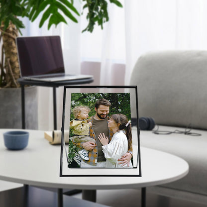 AhaGo Black Floating Frame, 10"x12", Portrait, For Picture 9x11, 8.5x11, 8x10, Tabletop Shelf Photo Frames, Classy For Father's Day, Wedding, or Birthday
