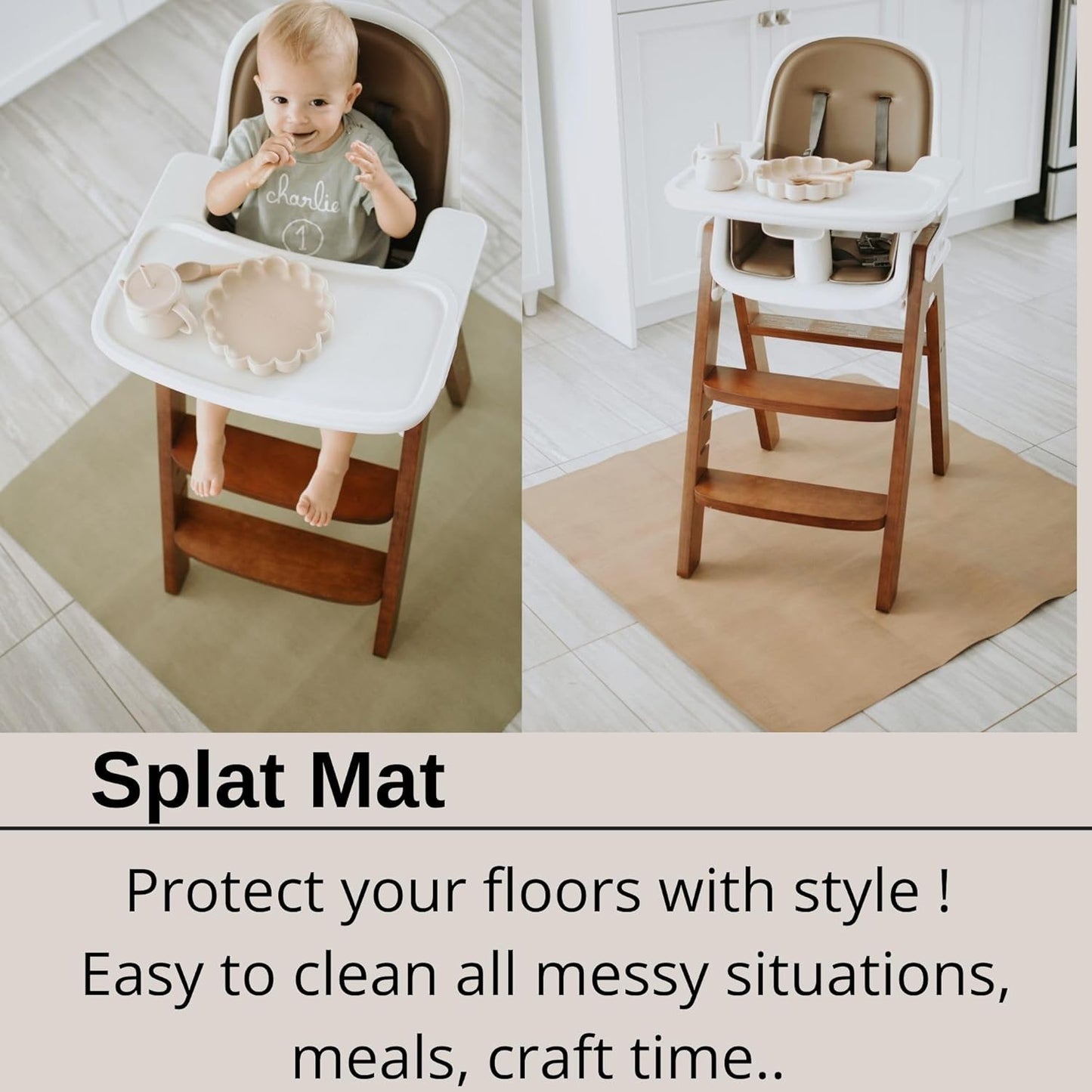 Uniklook Vegan Leather Reversible Multipurpose Paly mat Kids Infant Picnic Blanket - Waterproof Baby Splat mat for High