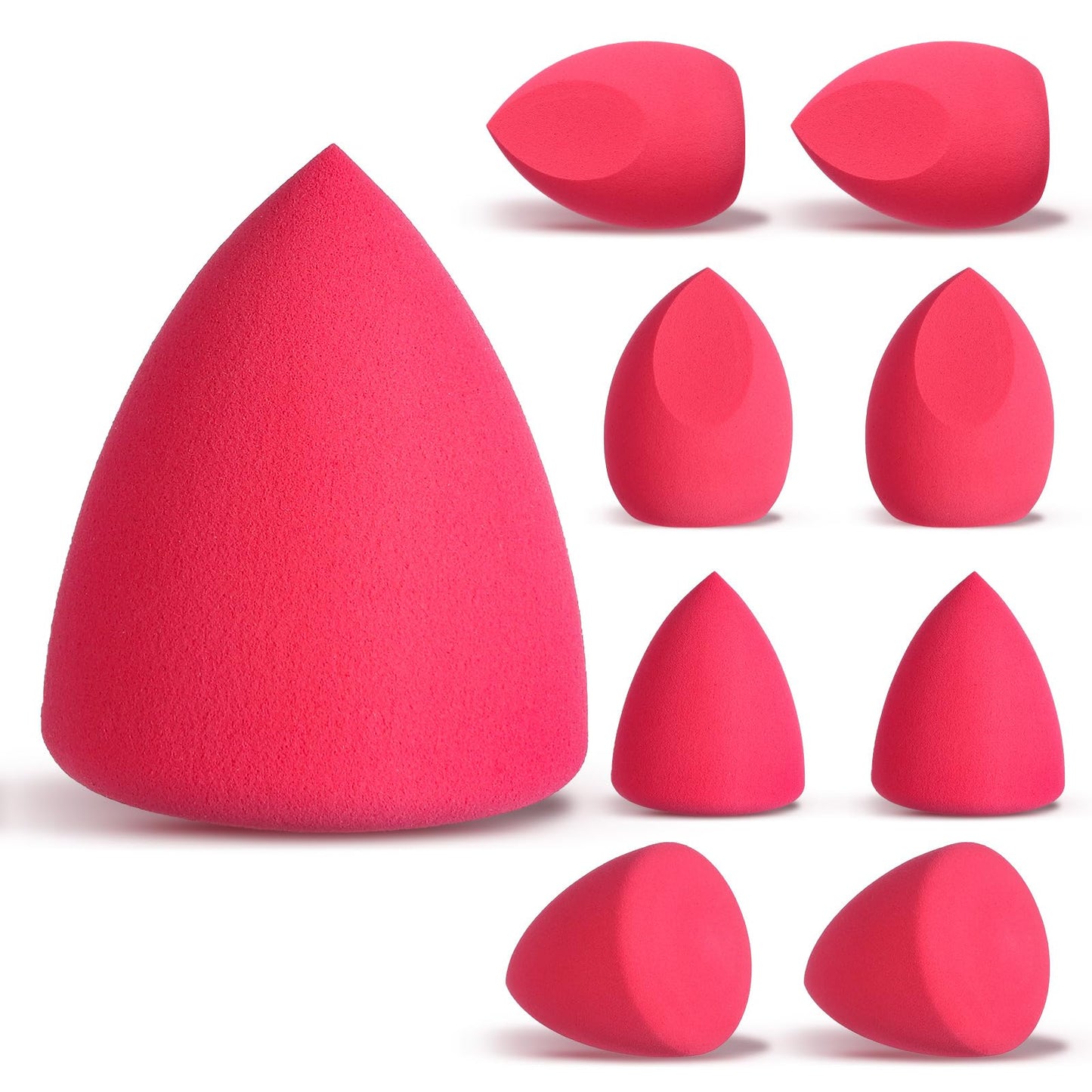 8pcs Makeup Sponge Set Professional Blender Sponge Soft Concealer Sponge Facial Makeup Tools for Foundation Liquid Powder, Stocking Stuffers for women(Pink)