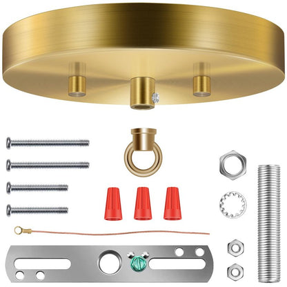 MAYOMAJO 6 Inches Light Canopy Kit with Heavy Duty Replacement Ceiling Cover Plate & Mounting Hardware for Lighting Fixtures Chandelier Pendant Lamp or DIY Project (Brass)
