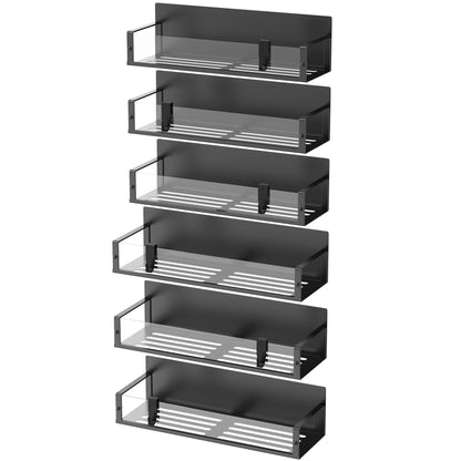 Metal 4 Pack Magnetic Spice Storage Rack Organizer for Refrigerator and Oven, Black Fridge Organizers and Storage