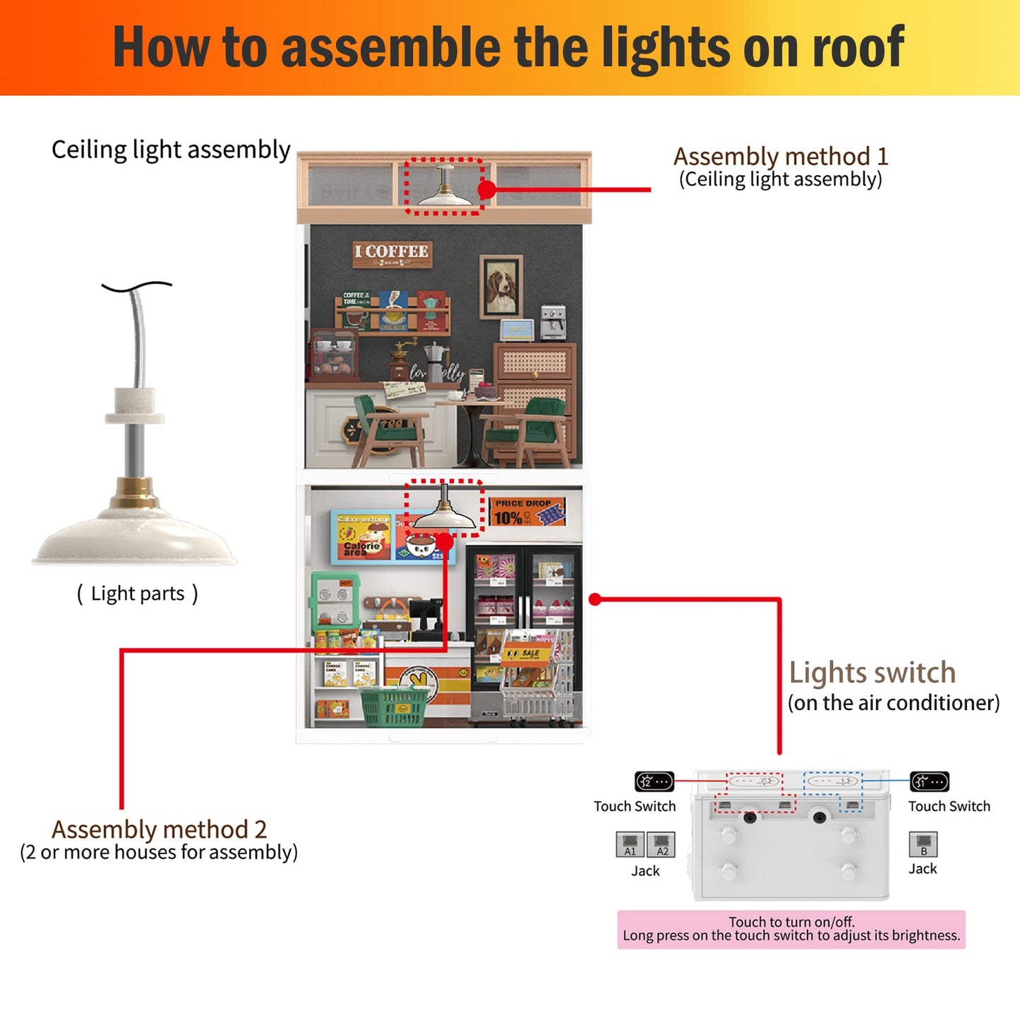Rolife Super Creator House Building Playset Bundle- Hot Pot & Roof & Door