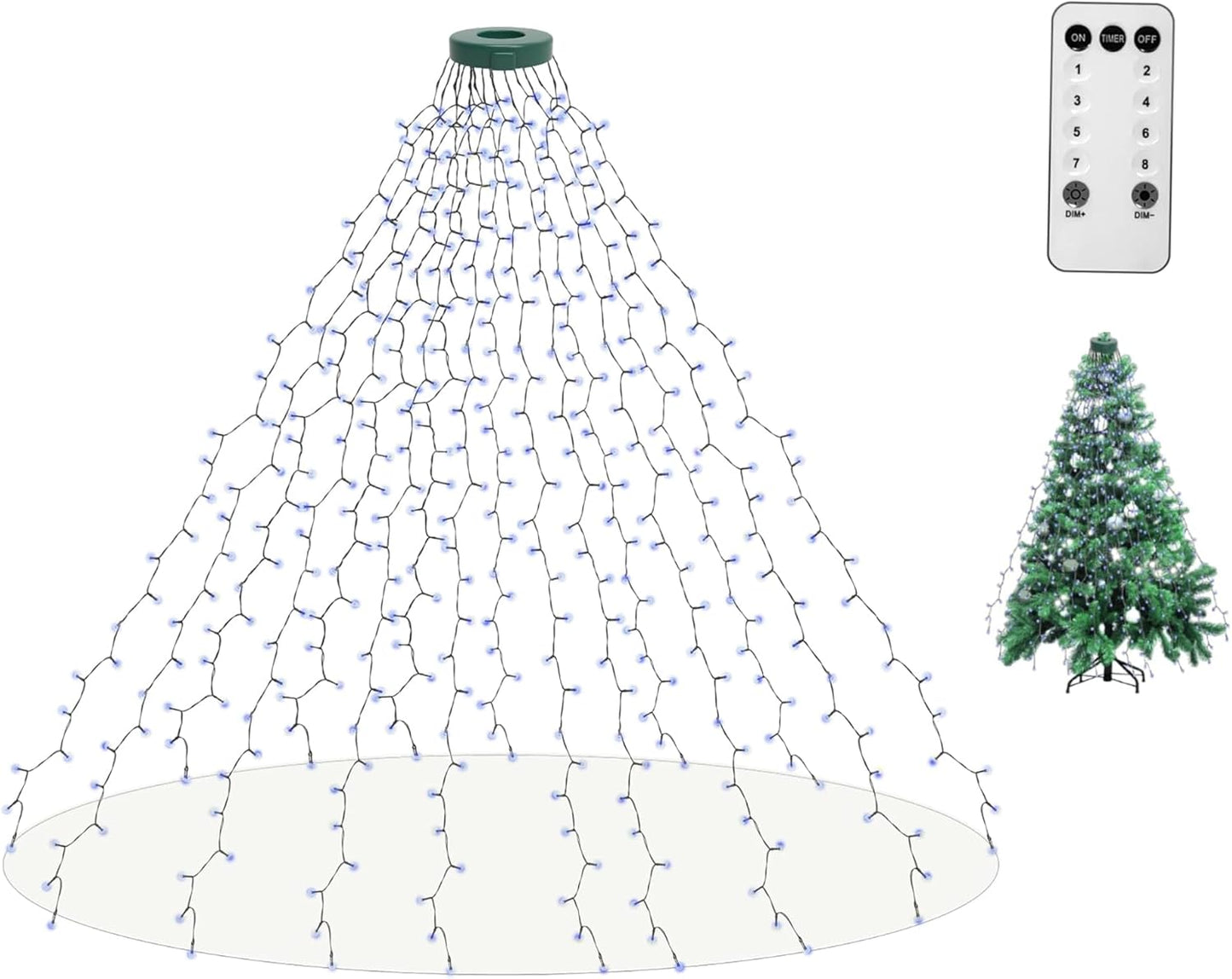 400 6.6FT 8 16 aneeway LED Christmas Tree Lights, Christmas Lights with Remote Control & Modes, String Lights