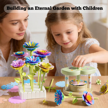 SJIADA Flower Making Kit for Kids, DIY Flower Craft Kit, Educational Fabric Flower Bouquets Kit Toys, Reusable Art Flower Crafts Activity Toy for Kids, Birthday for 4-8 Year Old Little Girls Gifts