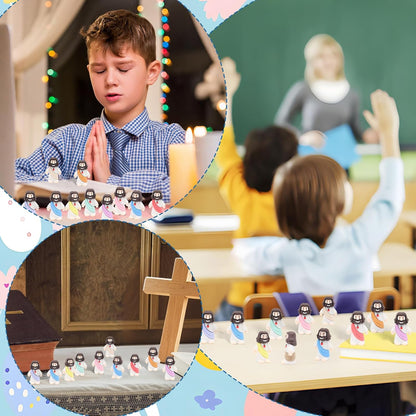 Owurha Pocket Jesus Mini Figures - 100 Pcs Original Design for Religious Parties & Gifts | Tiny Baptism Favors