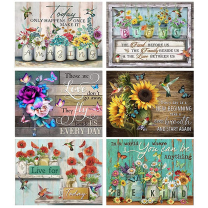 6 Pack Diamond Painting Kits - Adult Beginner DIY Diamond Art with Diamonds, Drill Paintings - Gem Crafts for Wall Decor 11.8x15.7in