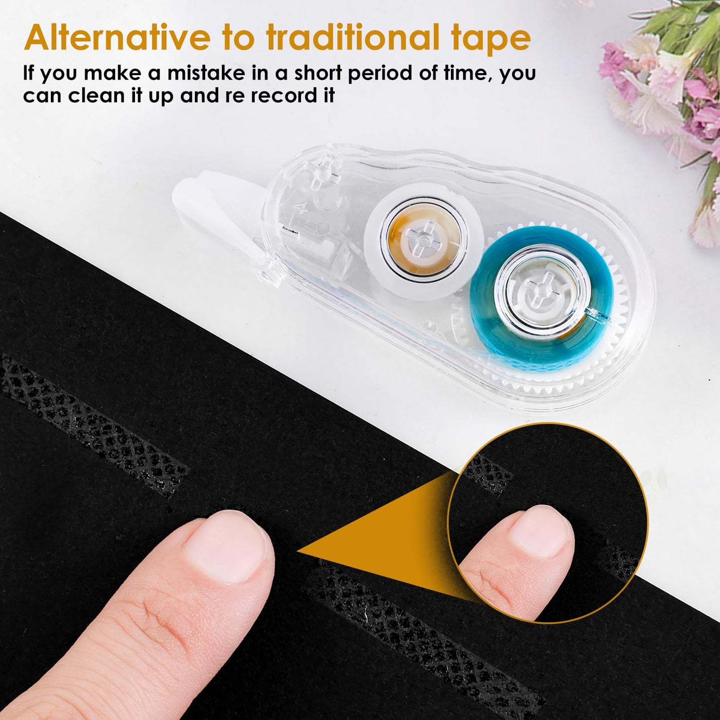 TMWEFUSC 24 Pack Scrapbook Tape,Double Sided Tape Roller 16.4 Ft x 0.2inch Adhesive Tape Glue Runner, Scrapbooking Supplies for Photo, Crafts Gift Wrapping, Arts Projects