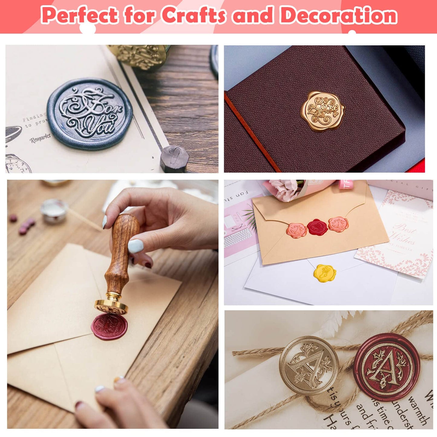 1456Pcs Sealing Wax Beads Kit, Letter Wax Seal Stamp, 56 Colors