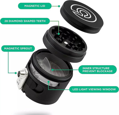 MANUAL Grinder AUTOMATIC Dispenser Large 2.5" Aluminum Alloy, for HOME & KITCHEN ONLY (Midnight)…