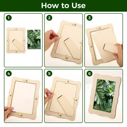 WSICSE 16 Pack Wooden Picture Frames for Crafts, 4" x 6" DIY Picture Frame Craft with 12Pcs Painting Color Pen 6 Sheets Crystal Diamond Stickers Christmas Crafts Gifts for Adults and Kids