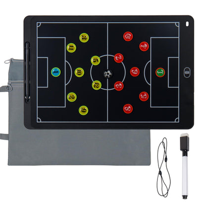 Magnetic Electronic Soccer Coach Board, 15 inch LCD Football Lineup Board Set with Stylus Pen, Dry Erase Markers and Carry Bag, for Soccer Game,Training,Teaching