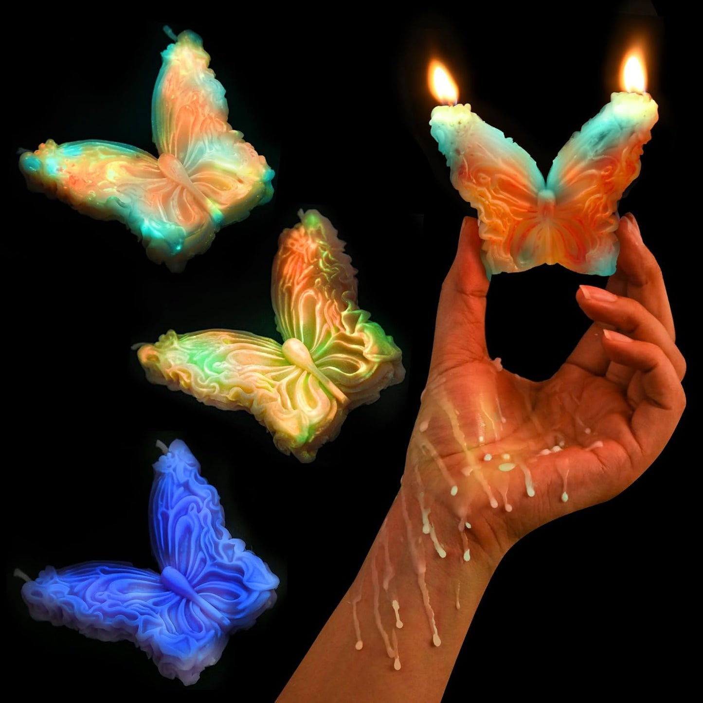SUPXYC 3PCS Night(3.1 Inch, Low Temperature Candles, Low Heat Body Safe Candles Wax Play for Adult, Romantic Wax Play