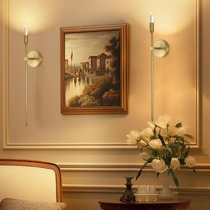 Gold Candle Sconces Long Wall Candle Holder, Set of 2 Large Wall Candle Sconce Modern Chic Home Decor for Bedroom, Dining Room, Living Room 23"