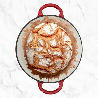 Enameled Cast Iron Dutch Oven Casserole with Lid - 5.5 Quart, Oven Safe up to 500°F, Heavy-Duty Cookware