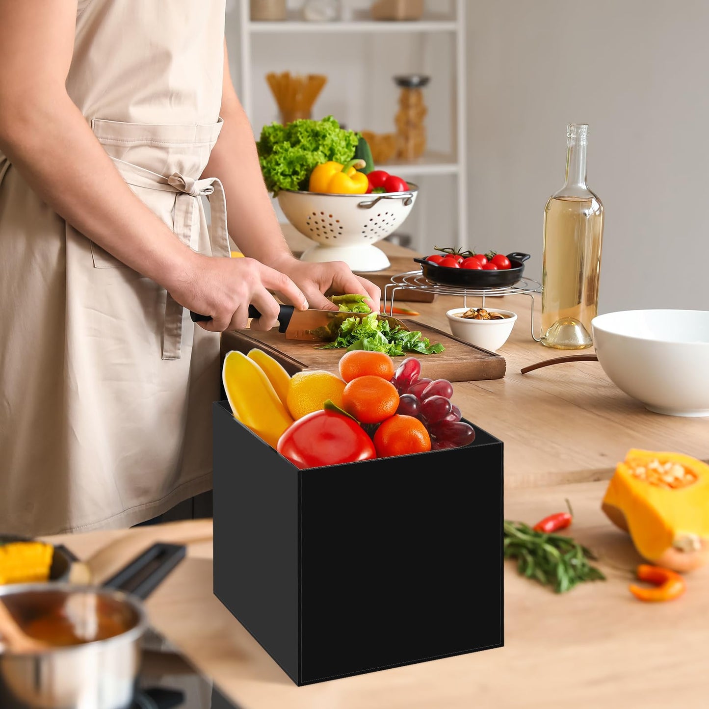 Geetery Set of 5 Display Buffet Risers Acrylic Cube with Hollow Bottoms Acrylic Boxes for Display Dessert Table Stands for Catering Collectibles Jewelry Decor(3,4,5,6,7 Inch,Black)