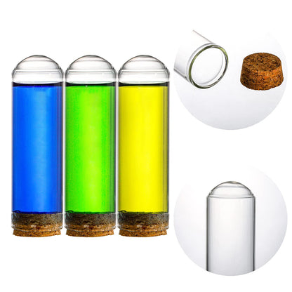 Frcctre 48 Pack 50ml Glass Test Tubes with Cork Stoppers, 30x100mm Clear Round Bottom Glass Test Tubes for Bath Salt Candy Storage Science Lab Party Plant Propagation Container