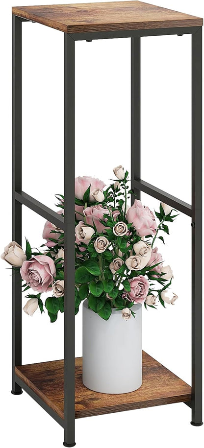 NOAMOO 32 inch Tall Metal Wood Plant Stand, Tier Potted Plant Shelf for Indoor, Flower Pot Holder for Corner Living