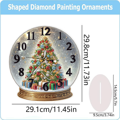 Sulunmo DIY Diamond Art Painting Kit Desk Tabletop Clock Craft Diamond Drill Art Kit for Home Decor Decoration, Creative Gift(Hooks-Christmas-Crystal-Ball-26)