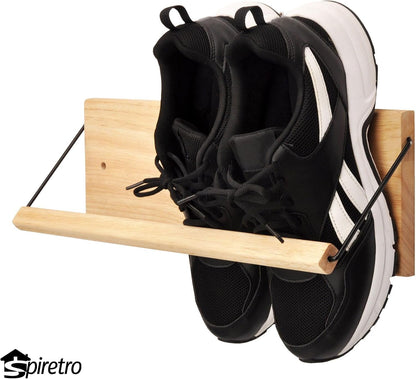 Spiretro Shoe Rack with Dowel, Wall Hanging Shoe Storage, Organize for Sneaker, Slipper, Boots in Entryway, Hallway