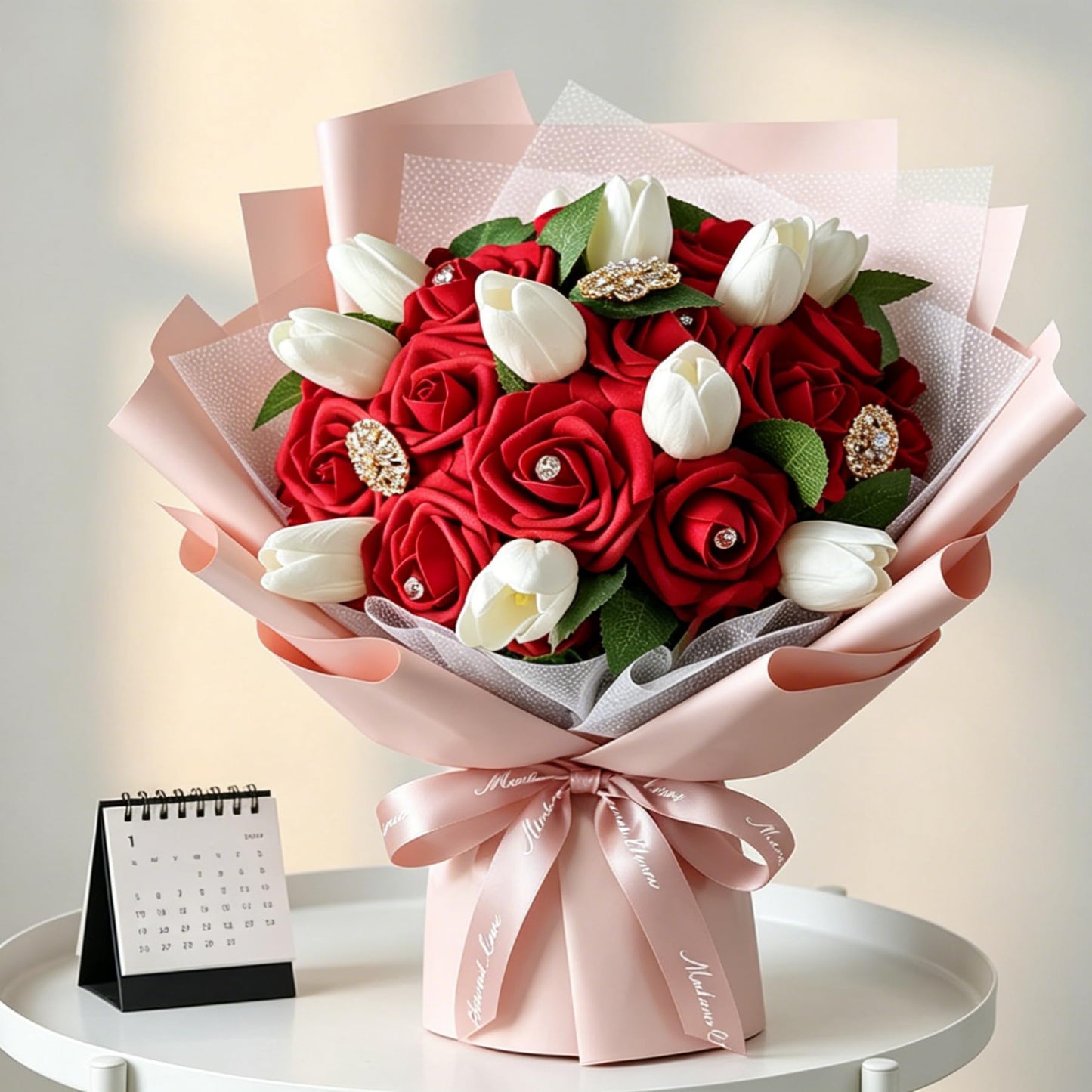AmyHomie Artificial Flowers Dark Red Rose 25pcs Real Looking Fake Roses w/Stem for DIY Wedding Bouquets Centerpieces Arrangements Party Baby Shower Mothers Day Christmas Tree Decorations