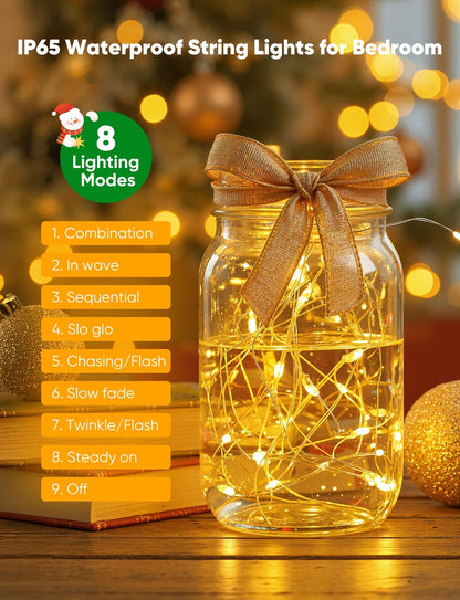 Minetom 12 Pack Battery Operated Fairy String Lights - 8 Modes, 7ft, 20 LEDs, Waterproof Silver Wire for DIY Decor & Events