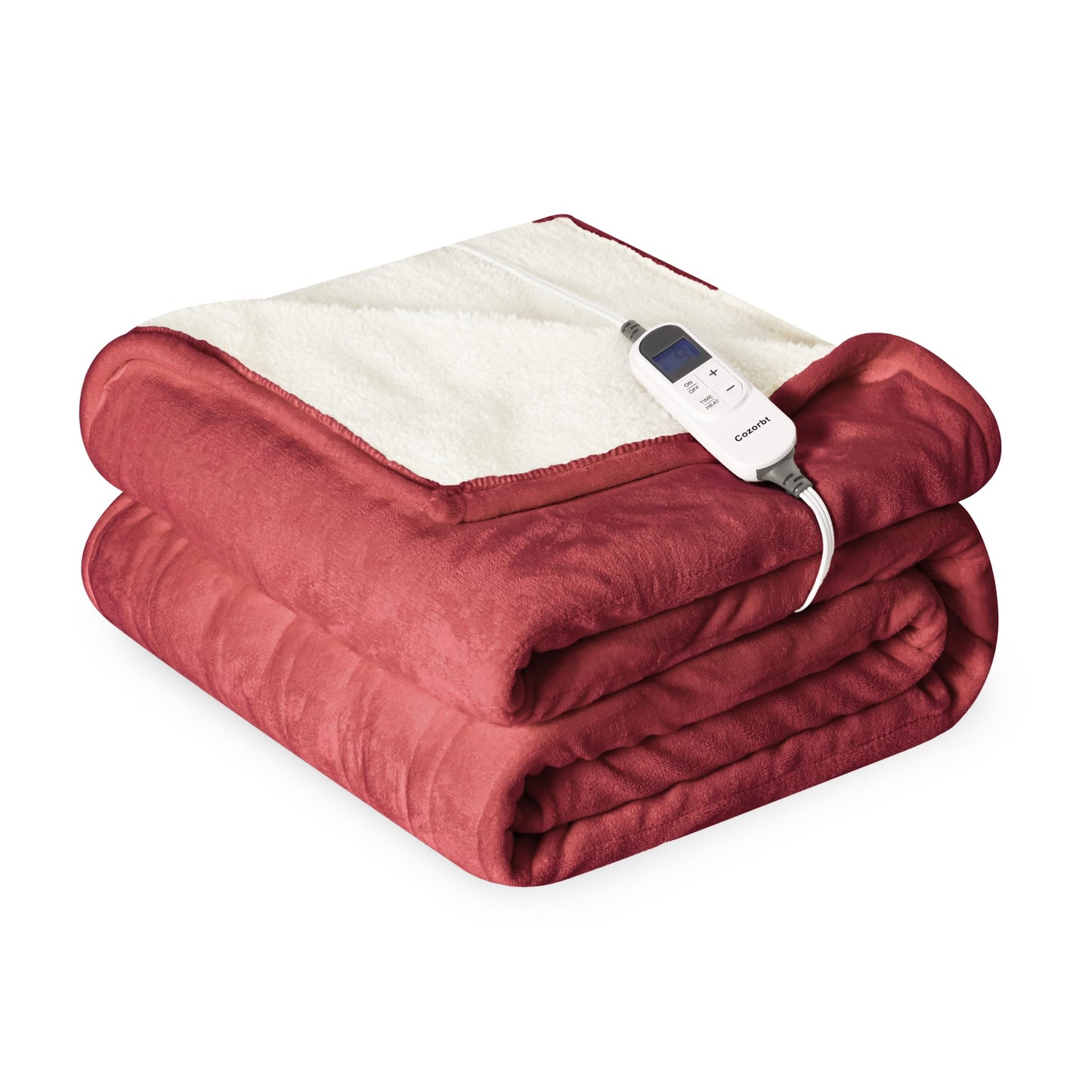 Heat Blanket 50”x60” Throw,Soft Flannel & Sherpa Reversible Electric Blanket with 10 Heat Settings,12 Timer Setting and 3 Hours Auto-Shut Off,ETL Certified Machine Washable,Light Brown