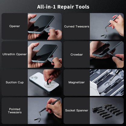Faireach MANUAL 180 in 1 Screwdriver Set, Precision Screwdriver Set with Pick-up Screwdriver Bits, Quintic-Fold and Case Design, Magnetic Repair Tool Kit for iPhone MacBook Computer Laptop