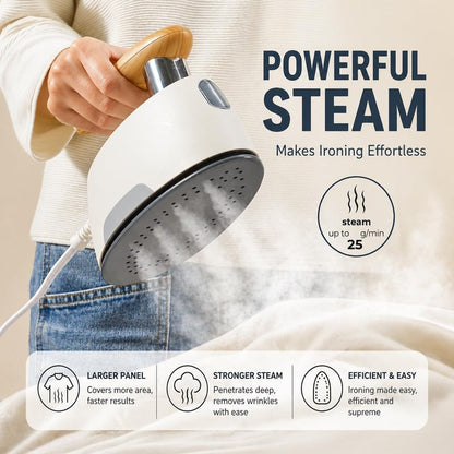 YIKA Steamer Iron for Clothes 2-in-1, Multi-Level Heating & Steaming Control, Handheld Steam Iron with Ceramic Coated Panel, Portable Fabric Wrinkle Remover for Home, Travel, and Office Use