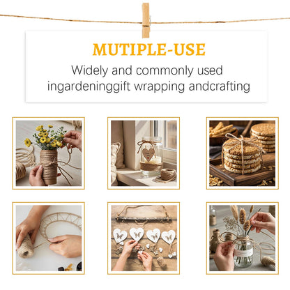 10 PCS Twine String Bulk 6000 Feet Long, 2mm Thin Jute Twine for Crafts, Hemp Rope Wrapping, Packing Gardening, Crochet Knitting Macrame Decor, 600 Feet Each Roll