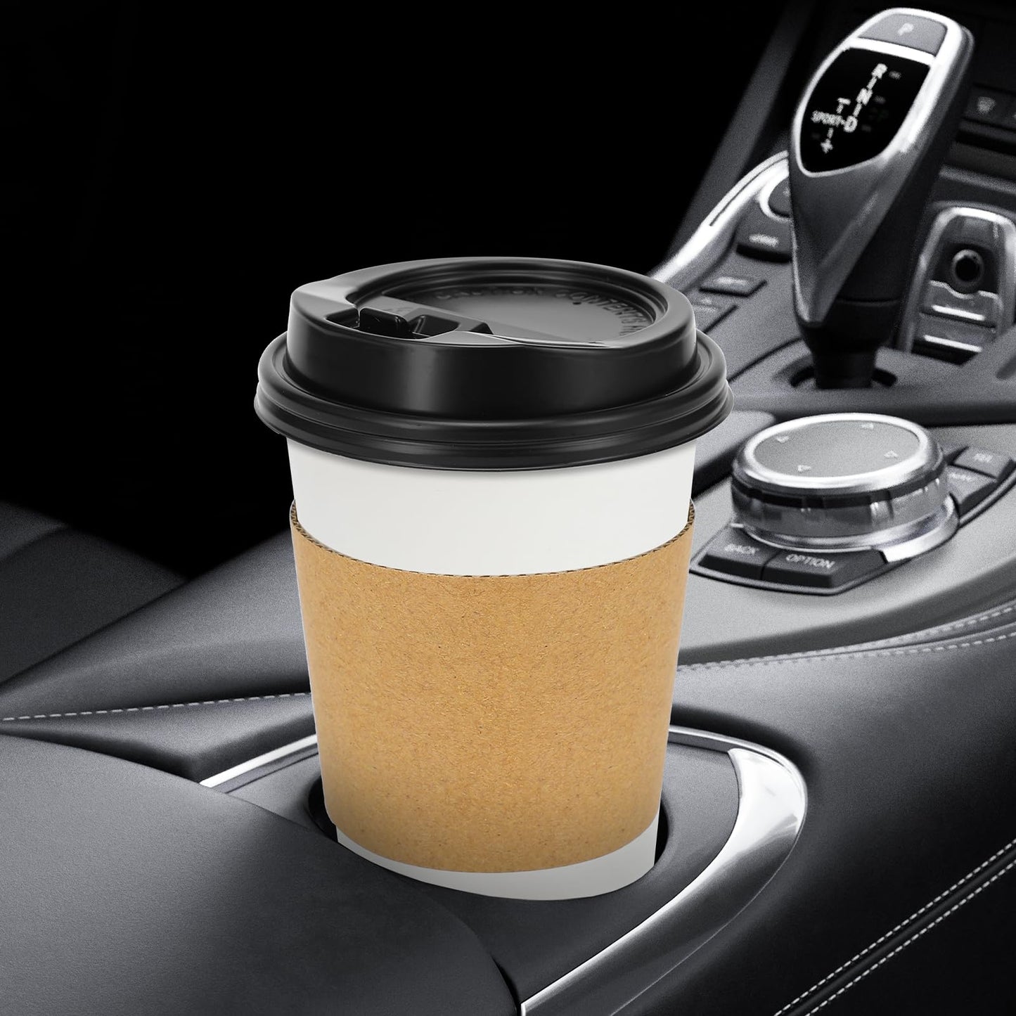 Lamosi 50 Pack 12 oz Disposable Coffee Cups with Lids and Sleeves, Leak-Proof To Go Coffee Cups with Lids, Hot/Cold Beverage White Drinking Cup for Home, Office, Parties, Travel