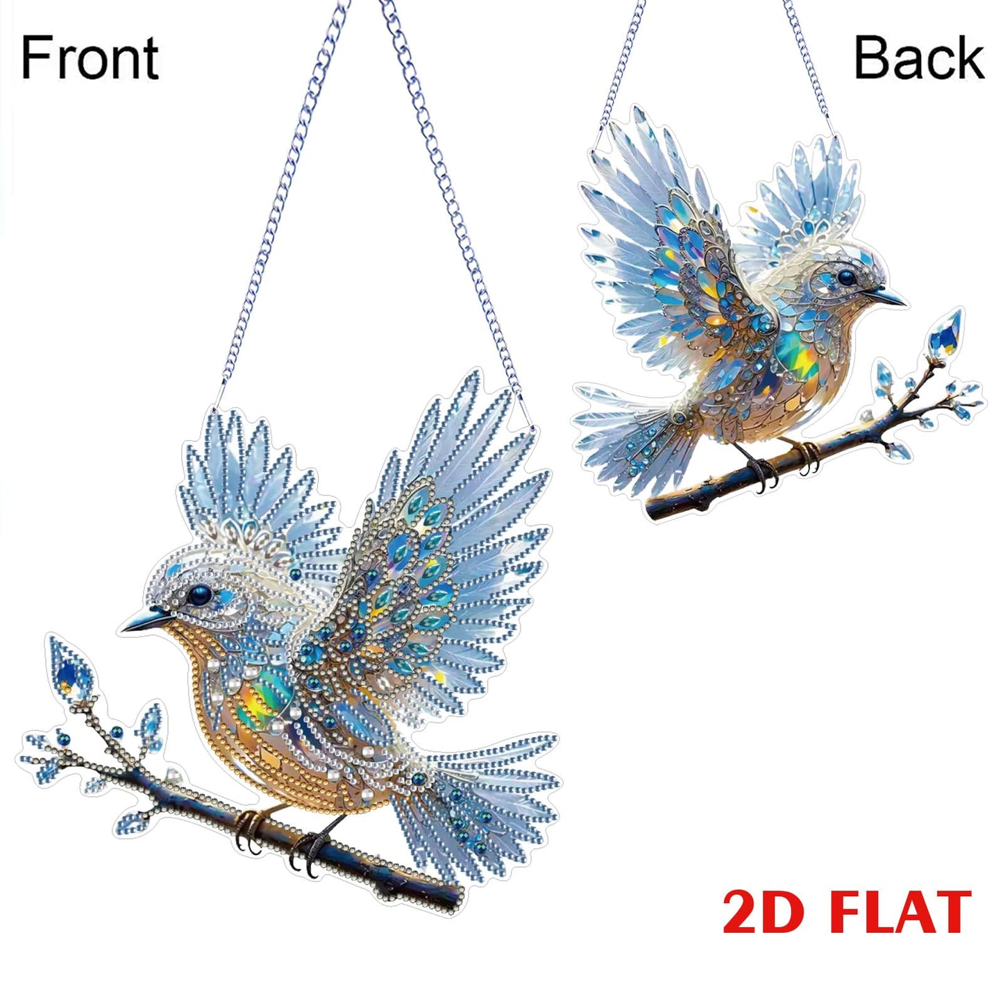 Sulunmo Diamond Art Hanging Kit, Diamonds Art Painting Pendant for Adults, DIY Gem Painting Board Kit for Window Door(Pendant-Fantasy-Bird-425)