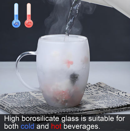 NBHUZEHUA Double Wall Glass Coffee Mugs Clear Cups for Cappuccino Tea Espresso Latte Hot Beverages Glasses Birthday Gifts for Women Her