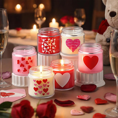 Sumind 12 Pcs Valentine's Scented Candle Gifts for Her Girlfriend Wife Long Lasting Burning Aromatherapy Heart Candle for Men Husband Boyfriend Romantic Anniversary Candles Gifts Valentine Deco