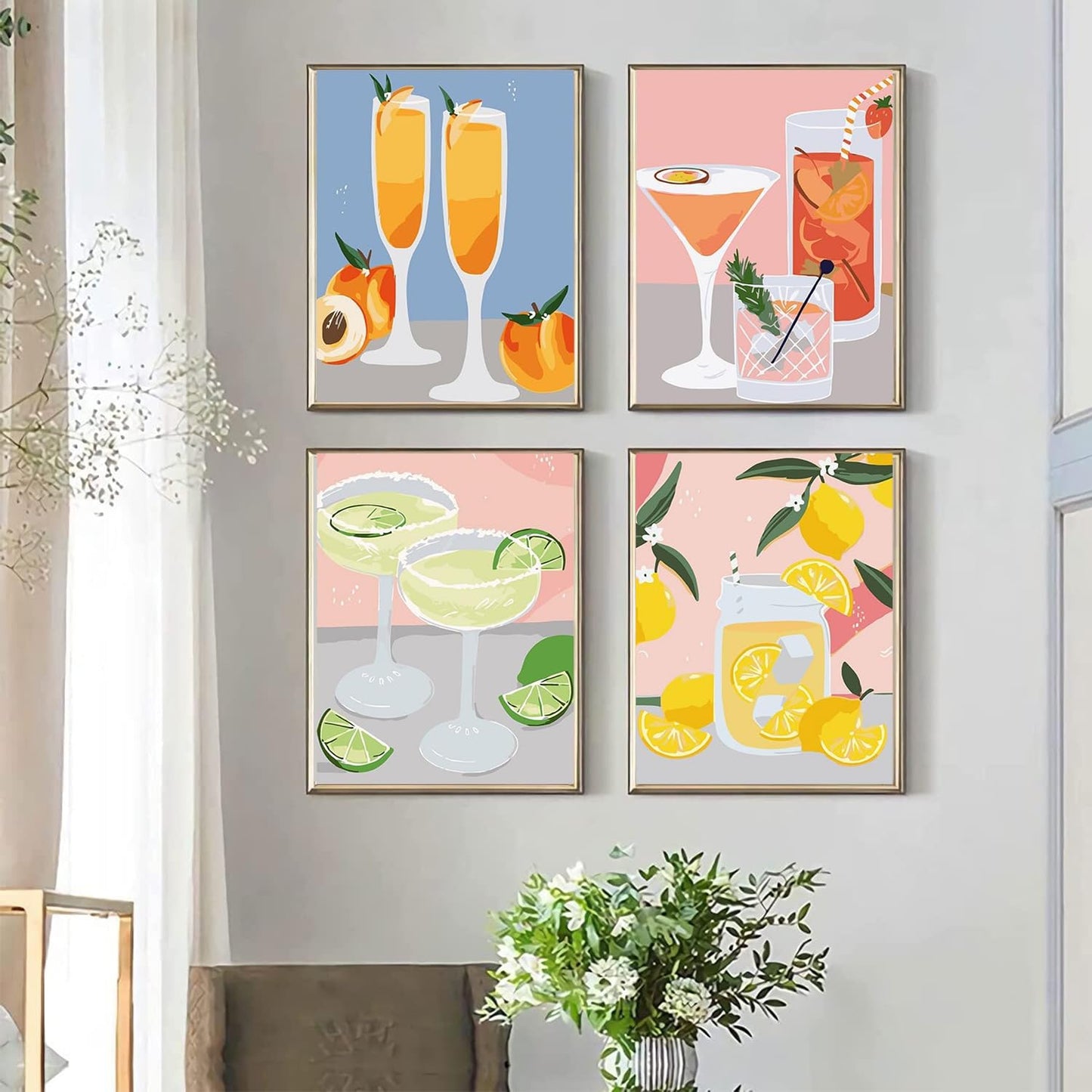 eimivrc 4 Pcs Diamond Painting Kits for Adults-Diamond Art Kits for Adults,DIY Painting for Adult Full Drill Diamond Painting Kits for Home Wall Decor(10x13.8 inch)