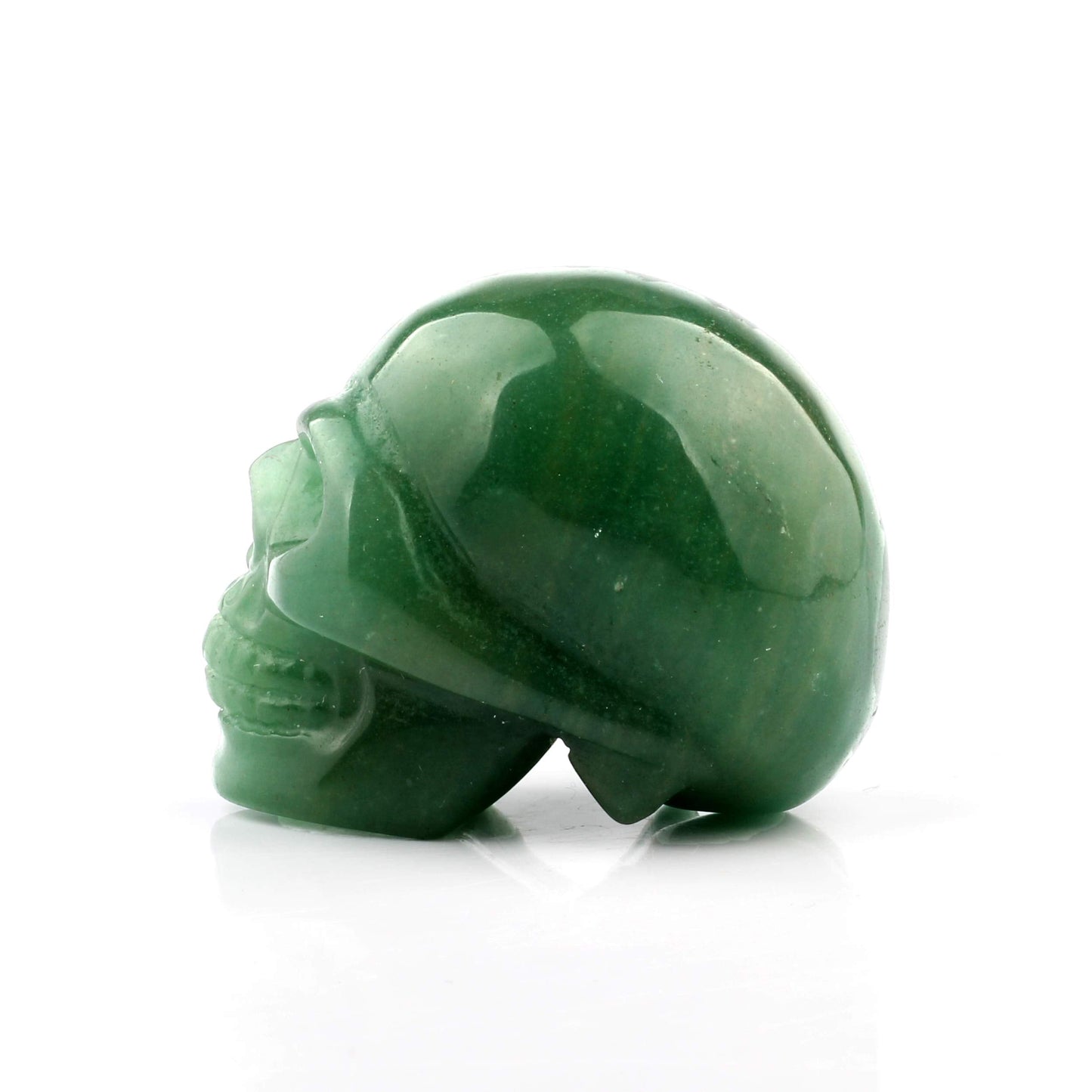 50mm Green Aventurine Carved Skull Crystal Reiki Healing Statue Collectible Figurine Charka Stone