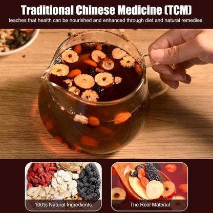 Kidney Tea 60 Bags Ginseng Six Treasure Tea Formula Traditional Chinese Herbal Kidney Cleanse Detox Repair for Women & Men