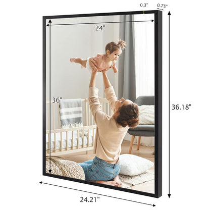 Podronale 24x36 Snap Frame Black Poster Frames Set of 2 Front-loading Frame Metal Click Frame,Coating Aluminum Profile with High Definition Plexiglass