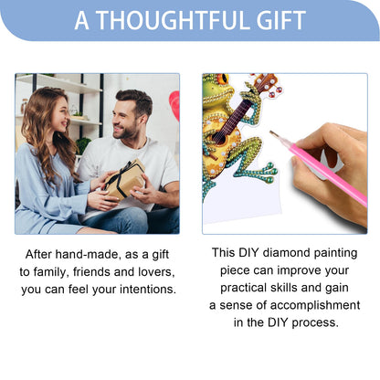 JISHSHAY Diamond Painting Night Light Diamond Art Table Lamps Gem Art LED Lights Gem Painting Desk Lamp Mosaic Kits for Adults DIY Kits for Adults with Special Shaped Crystal Frog